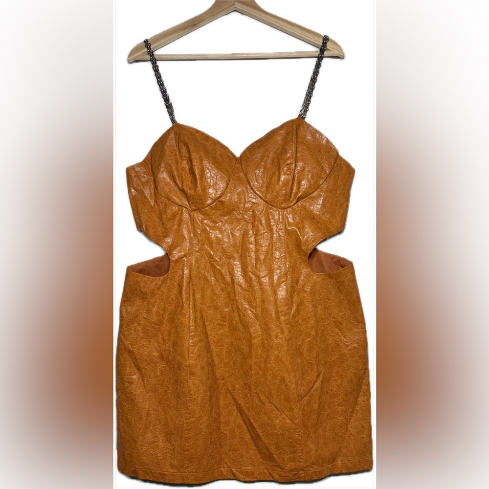 SHEIN Curve Tan Bustier Mini Dress